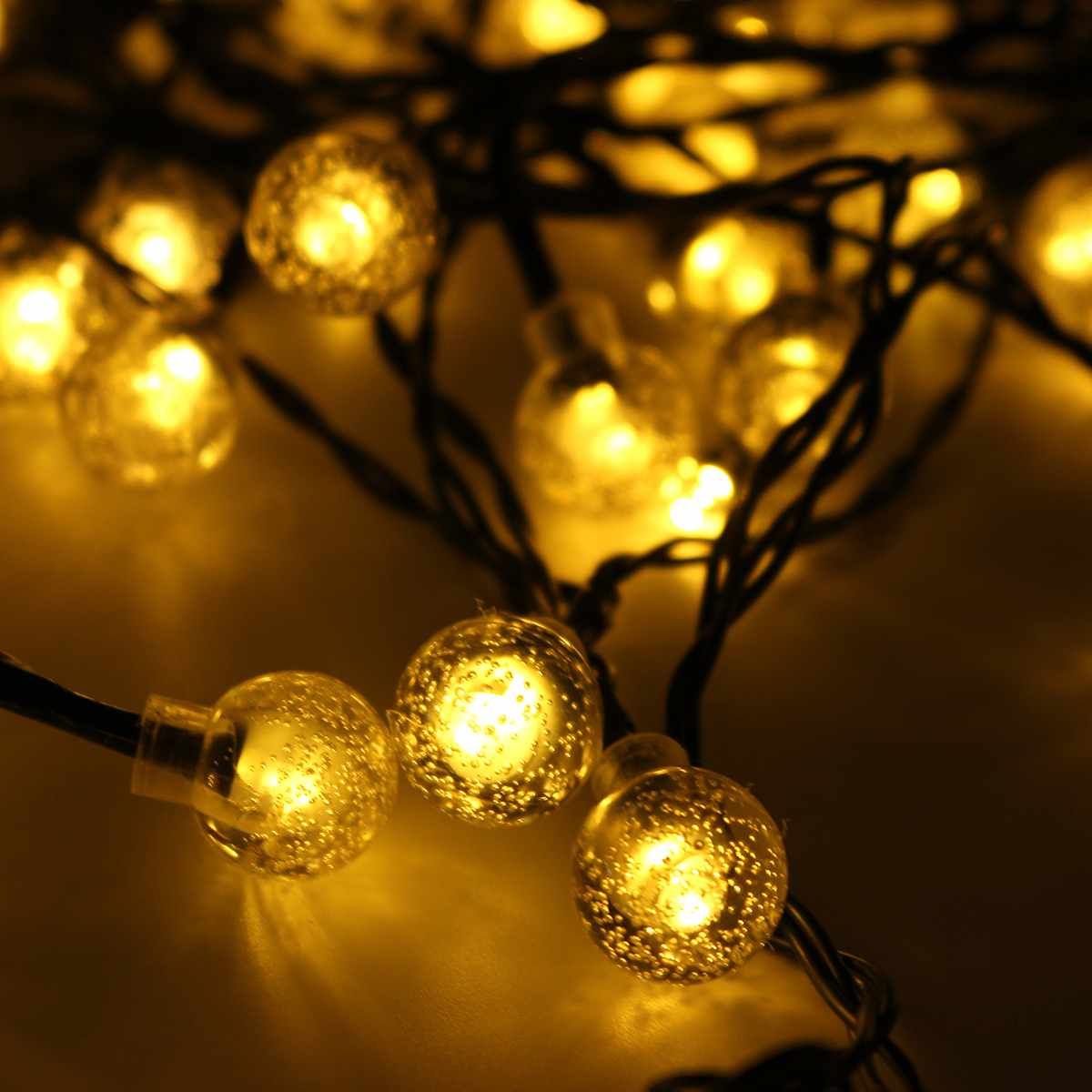 12M 100 LED Crystal Ball Solar Waterproof Outdoor String