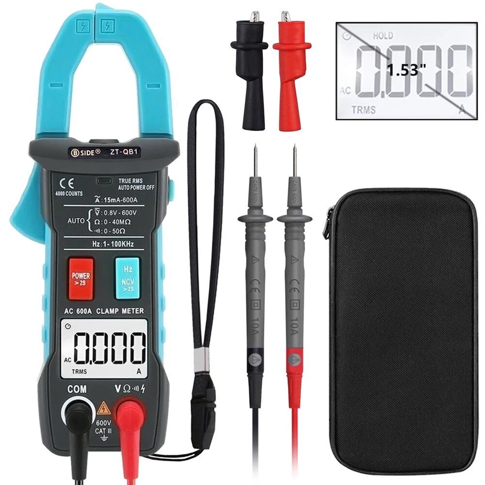ZT-QB1 Digital Current Clamp Meter Multimeter BSIDE T-RMS