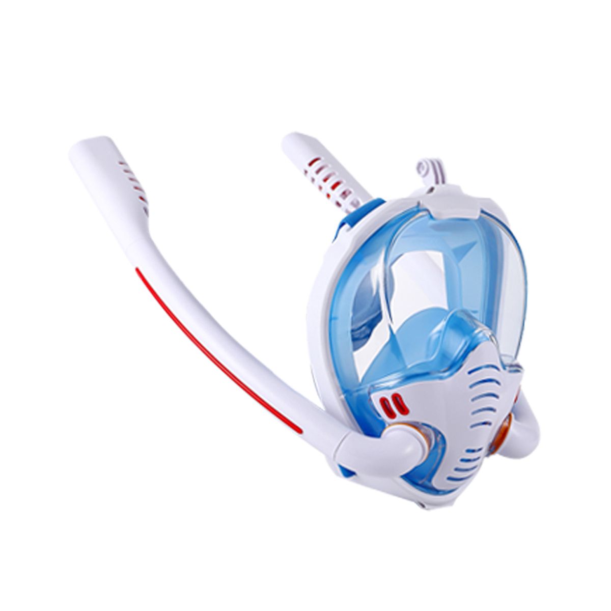 Snorkeling Mask Double Tube Silicone Diving Mask Adult Swimming Mask Diving Goggles Underwater Breathing Mask-C