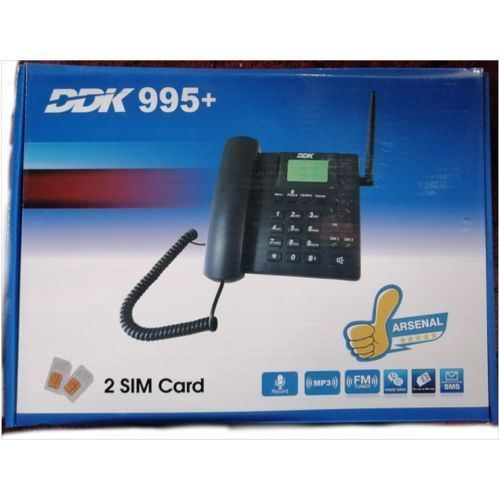 GSM Land Phone With FM Radio, Dual Sim And Backup Battery