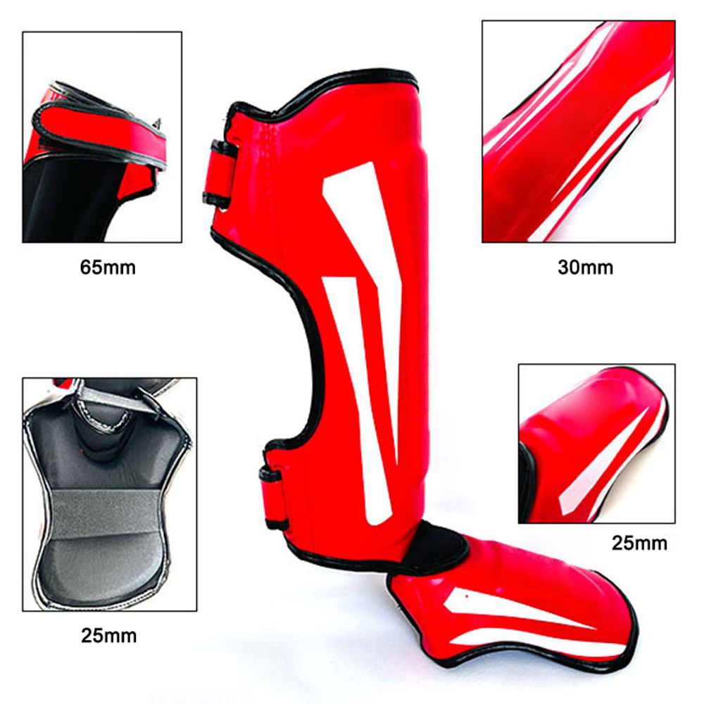 Martial Arts Shin Guards PU Leather Leg Foot Protector