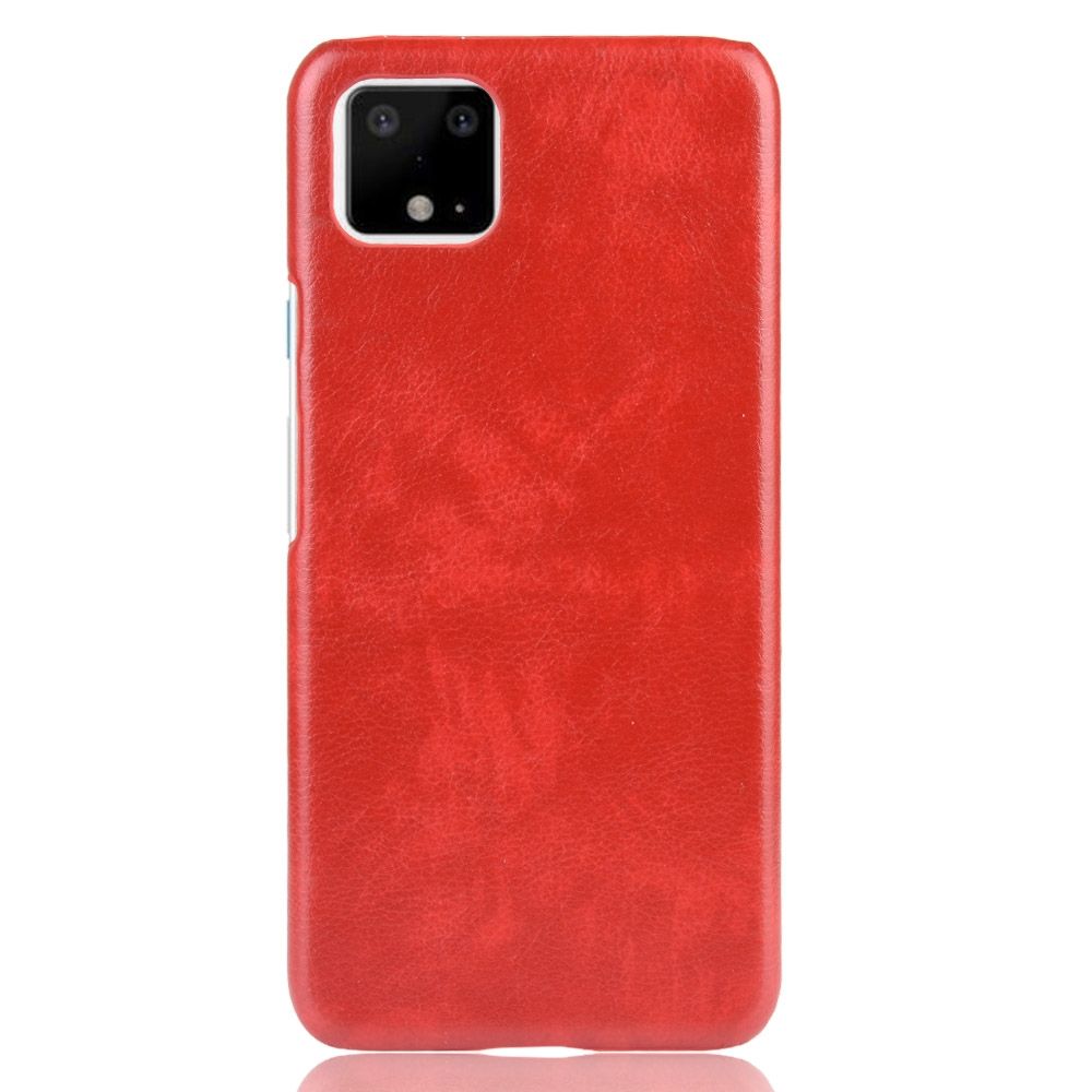 Shockproof Litchi Texture PC + PU Case For Google Pixel 4(Red)