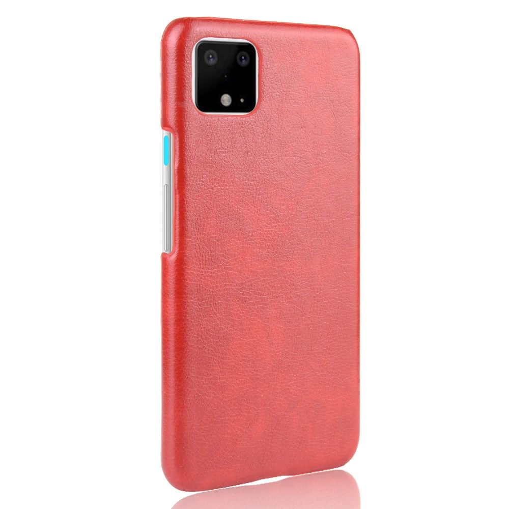 Shockproof Litchi Texture PC + PU Case For Google Pixel 4(Red)