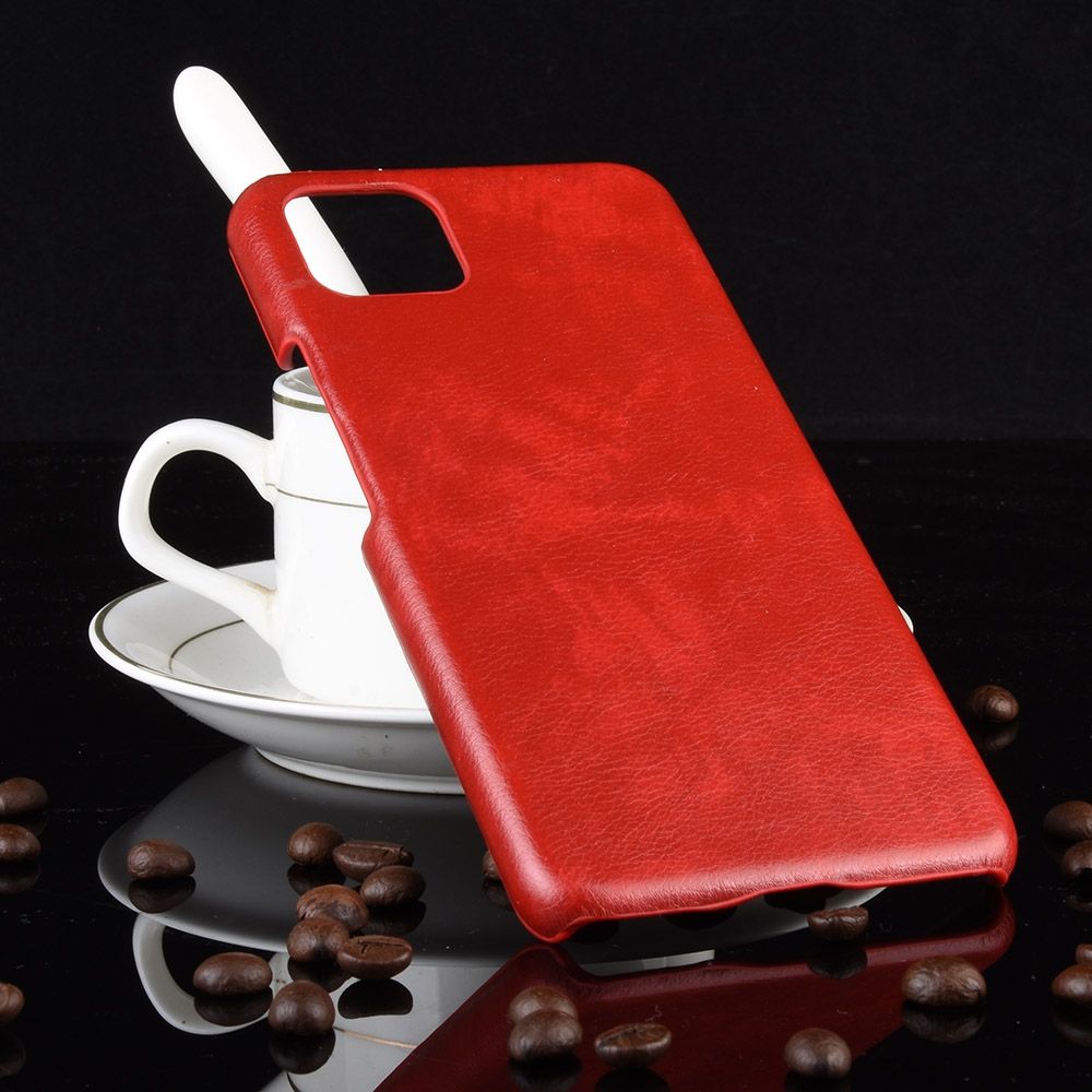Shockproof Litchi Texture PC + PU Case For Google Pixel 4(Red)