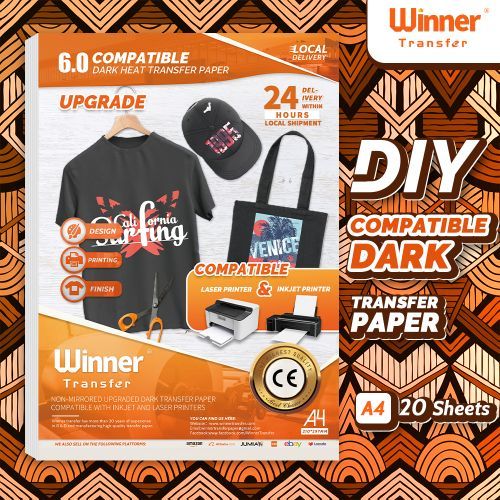 Inkjet&laser Dark Heat Transfer Paper Printable Vinly For Heat Transfer Machine 100pcs A4