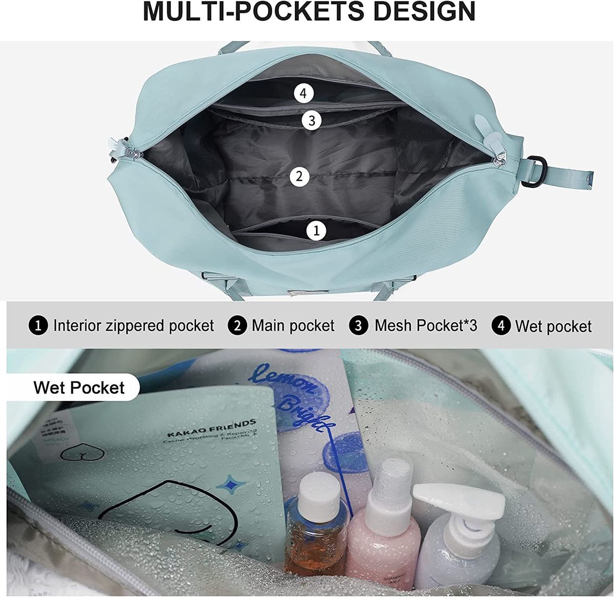 Sport Travel Duffle Bag Large Gym Tote For Women, Weekender