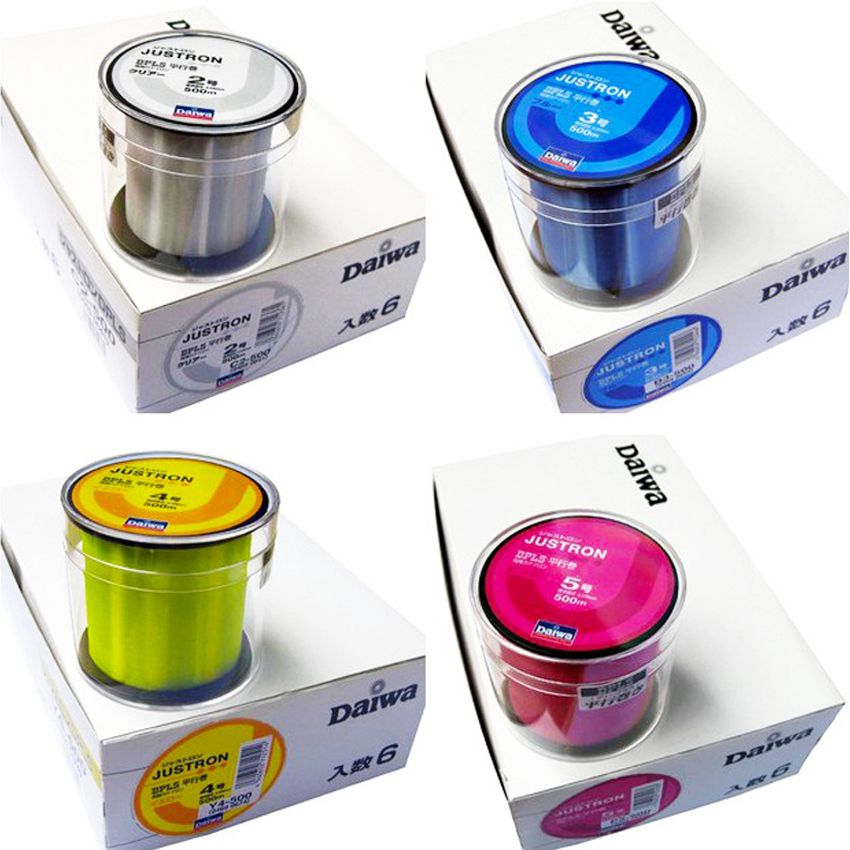 6pcs/lot500m Monofilament Strong Quality Color Nylon Fishing Line 8LB 10LB 12LB 16LB 20LB 25LB