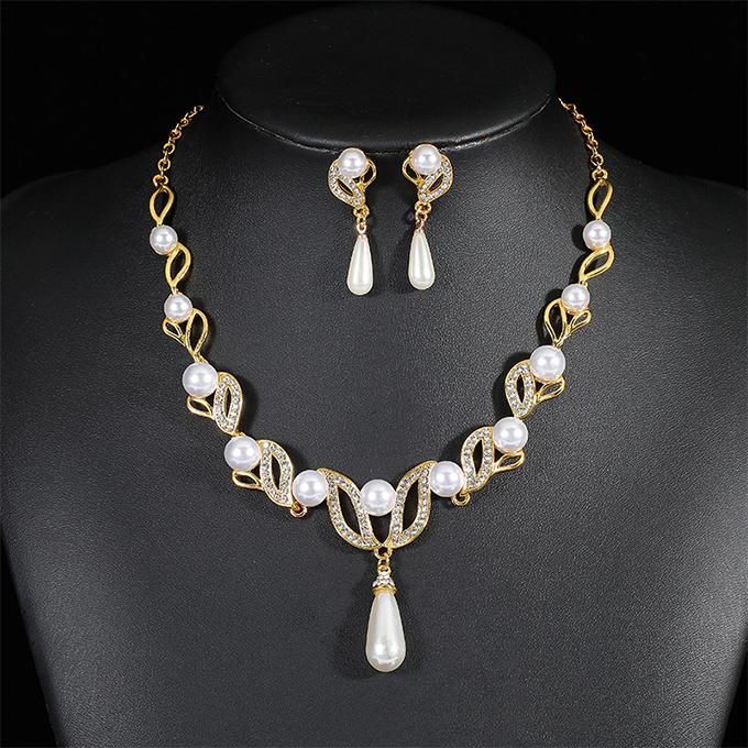 1Set Pearl Necklace Earrings Bridal Jewelry Sets Lady Jewelry