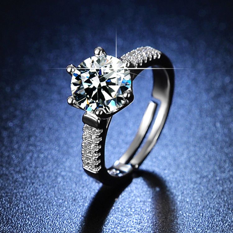 2 Carat Adjustable Diamond Engagement Proposal Ring + Case