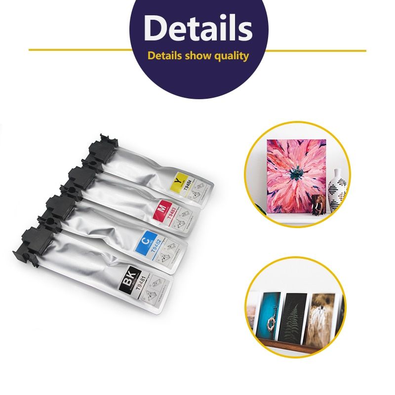 4Colors Compatible T9481XL T9481-T9484 Pigment Ink Bag With Chip For Epson WorkForce Pro WF-C5290 WF-C5790 WF-C5210 Printer