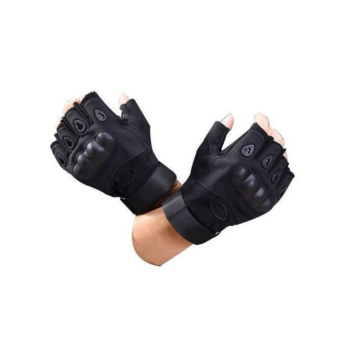 Half Finger Tactical Hand Gloves - Black