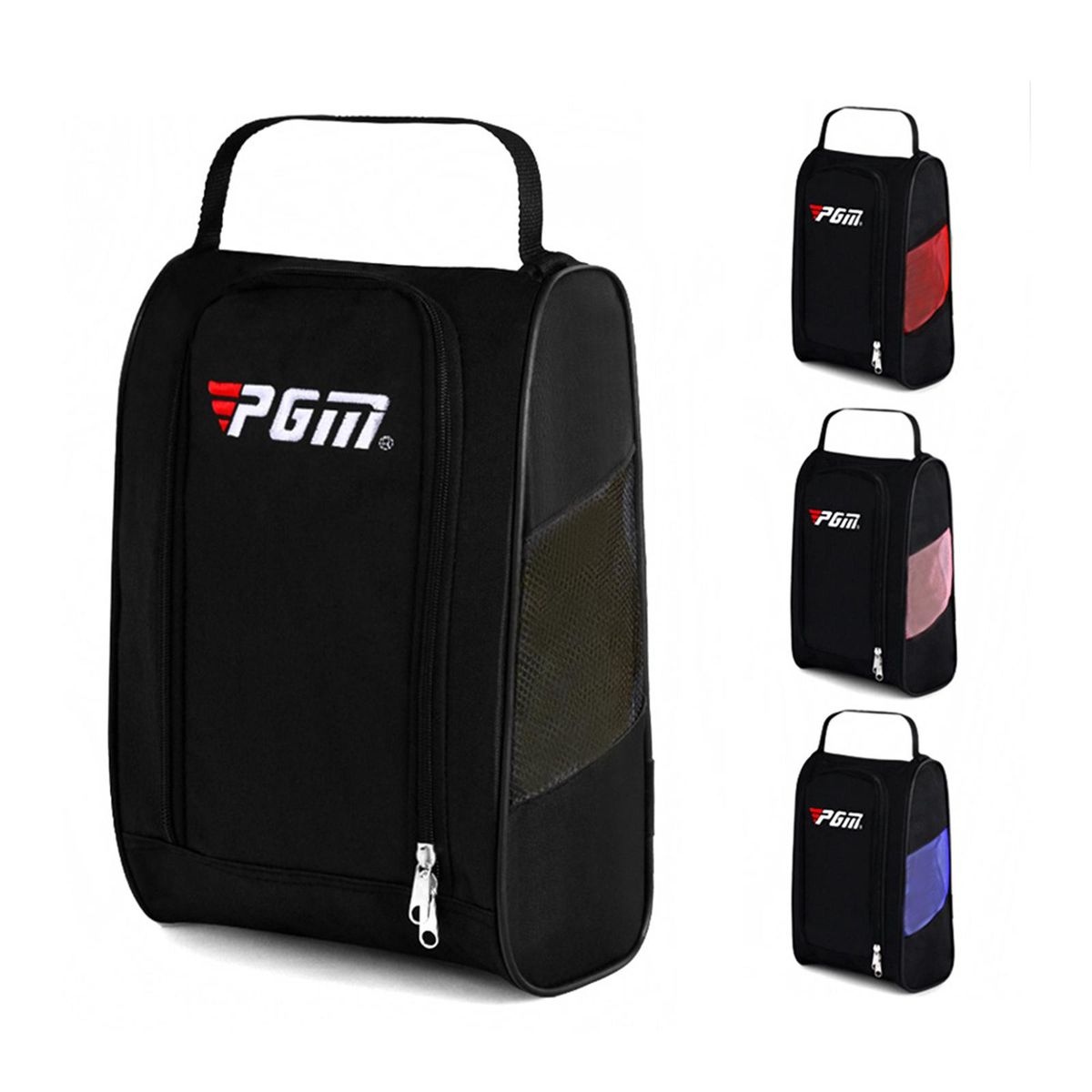 Golf Shoes Bag Pockets Football Boot Tote Sports Shoe Carrier Black