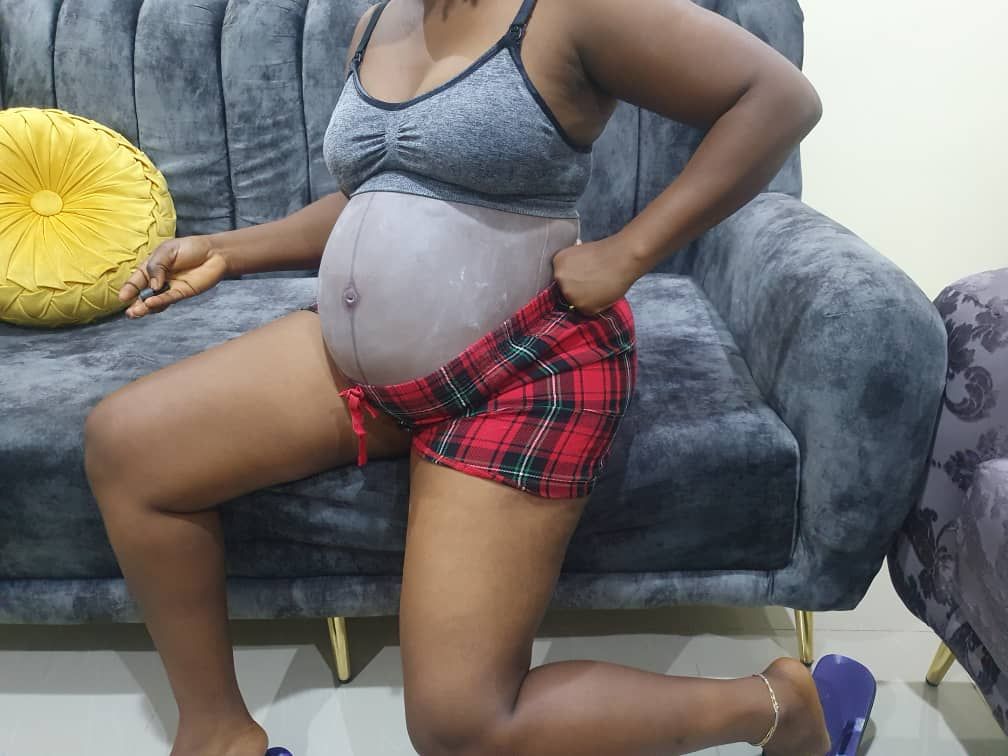 2nd Stage Dark Skin Fake Pregnancy Silicone Belly