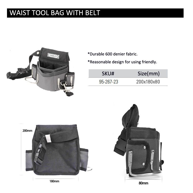 Stanley Carpenters Tool Waist Bag Storage Holder Bags Work