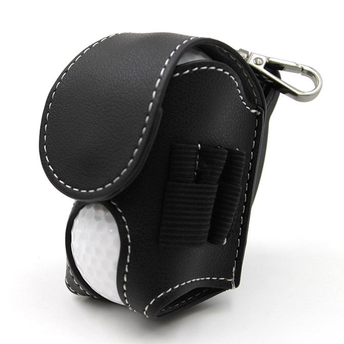 Golf Ball Bag Mini With Hook For 2 Golf Ball 3-4 Tees Carrier Black