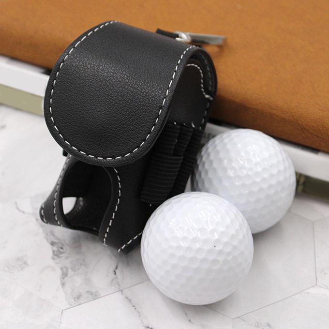Golf Ball Bag Mini With Hook For 2 Golf Ball 3-4 Tees Carrier Black