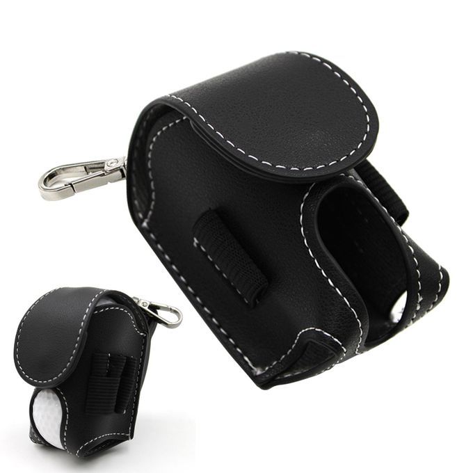 Golf Ball Bag Mini With Hook For 2 Golf Ball 3-4 Tees Carrier Black