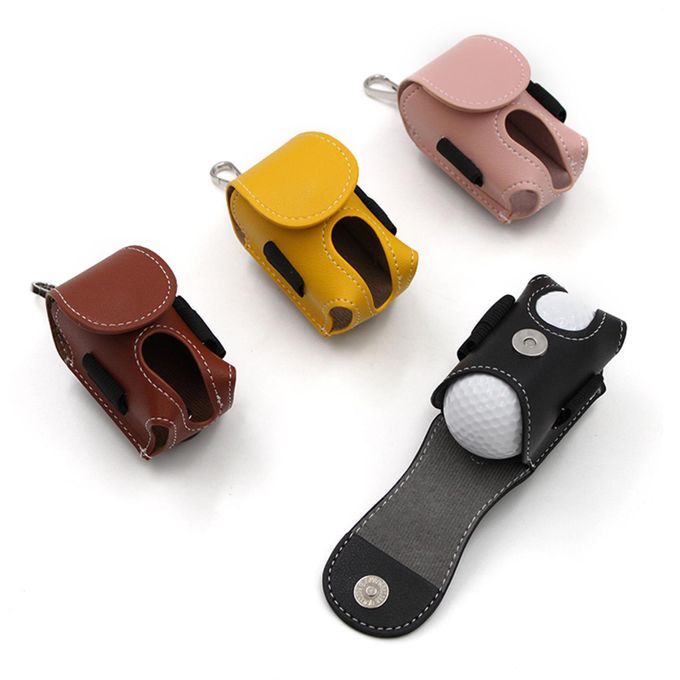 Golf Ball Bag Mini With Hook For 2 Golf Ball 3-4 Tees Carrier Black