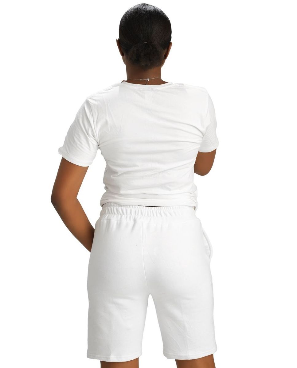 Female Women's Girls' Plain Round Neck White T-Shirt