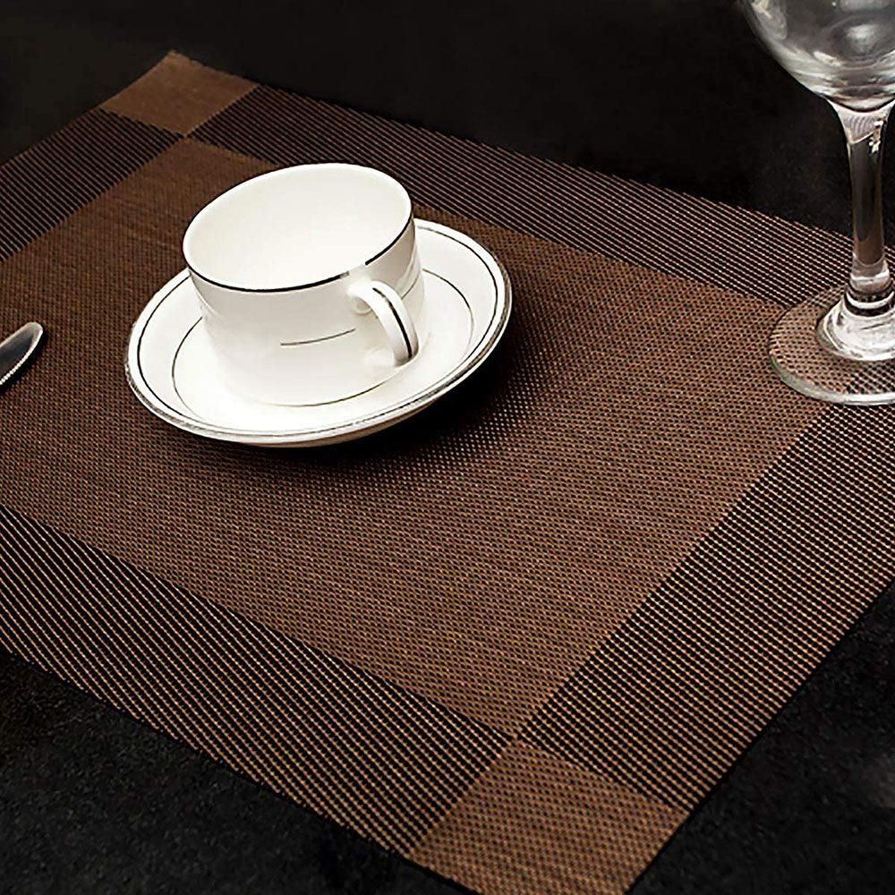 8 Pcs Placemat PVC Dining Non-Slip Insulation Plate Pads Bowl Pad Coasters Tablecloth Pad Table Bowl Mats Home Decor