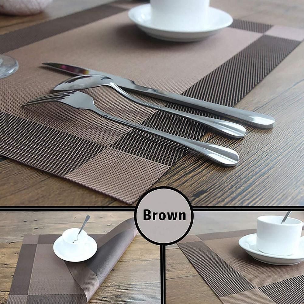 8 Pcs Placemat PVC Dining Non-Slip Insulation Plate Pads Bowl Pad Coasters Tablecloth Pad Table Bowl Mats Home Decor