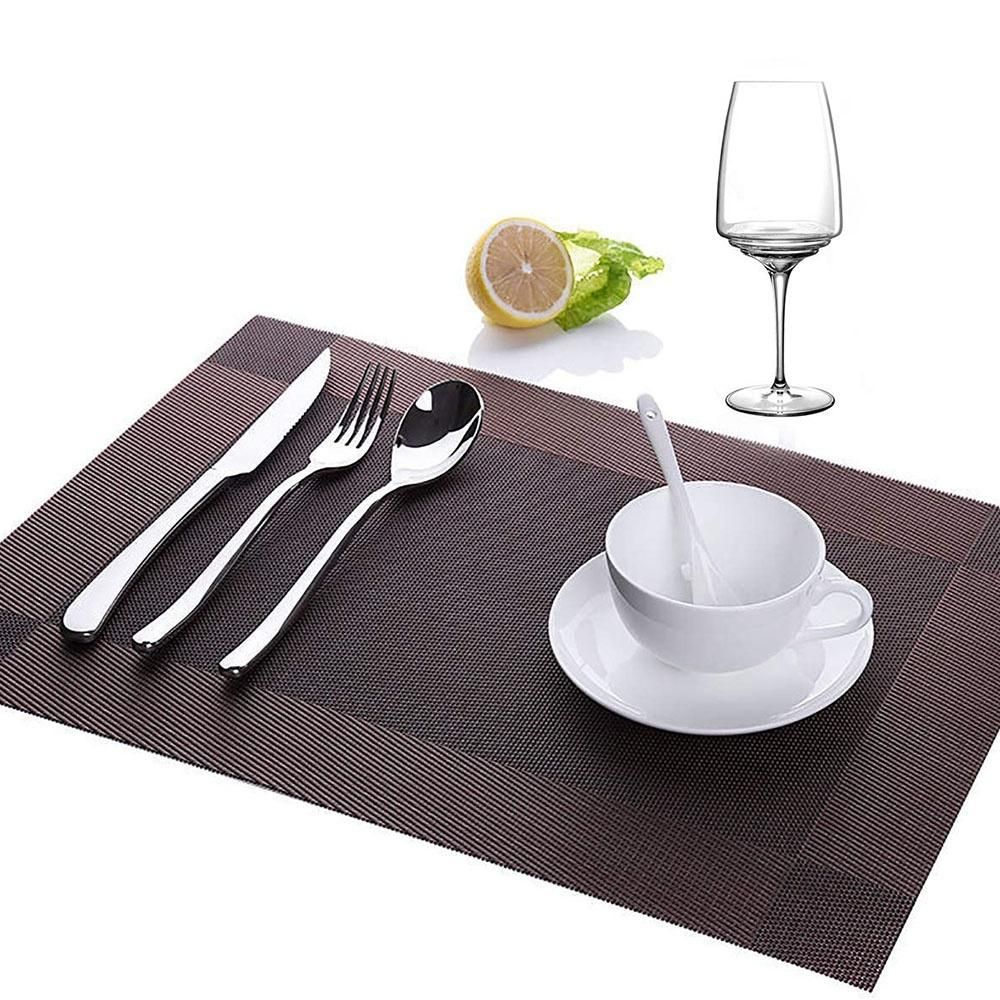 8 Pcs Placemat PVC Dining Non-Slip Insulation Plate Pads Bowl Pad Coasters Tablecloth Pad Table Bowl Mats Home Decor