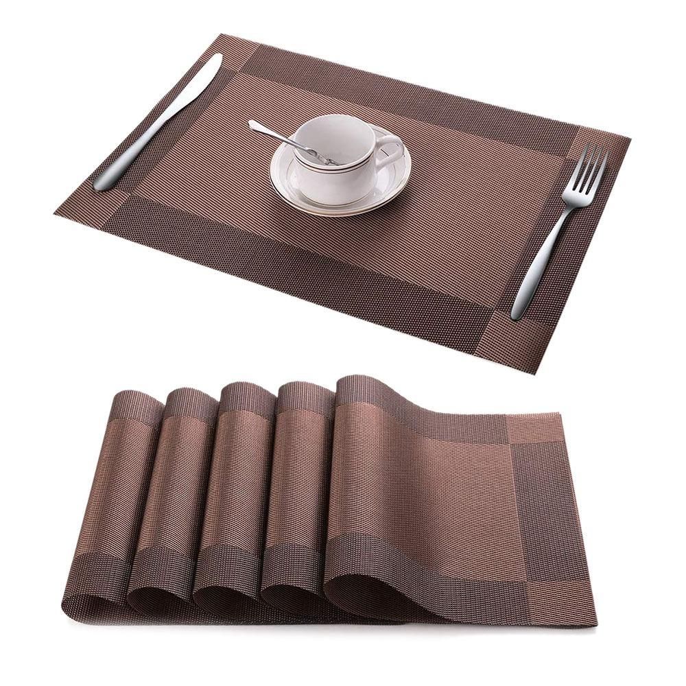 8 Pcs Placemat PVC Dining Non-Slip Insulation Plate Pads Bowl Pad Coasters Tablecloth Pad Table Bowl Mats Home Decor