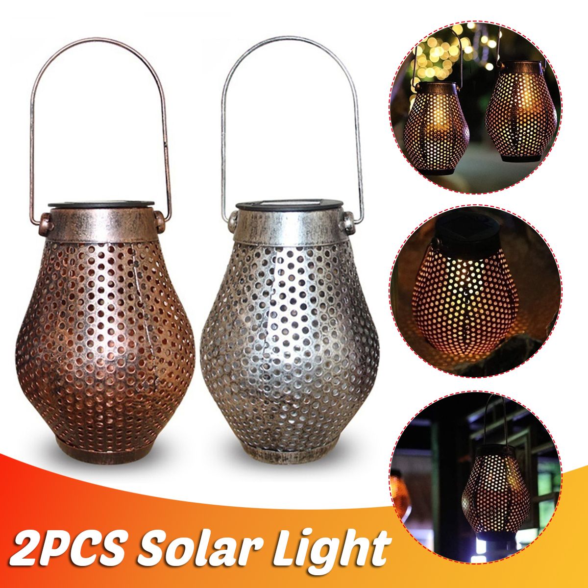 1PC / 2PCS Lantern Solar Garden Light Lawn Lamp Pathway Ener