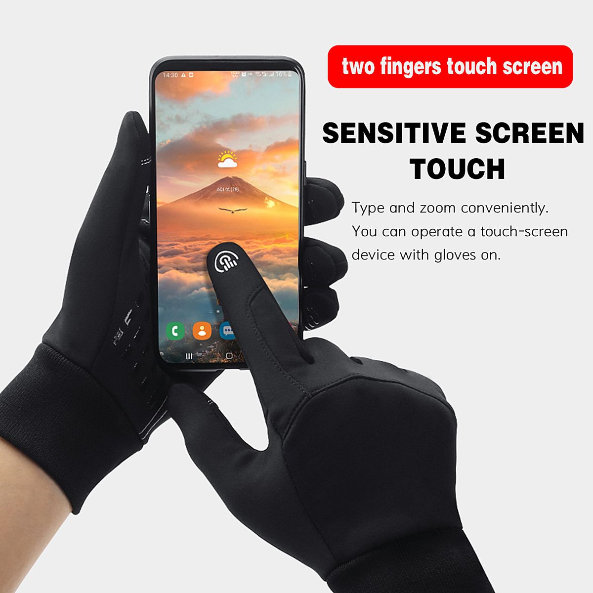 Winter Men Women Cycling Gloves Waterproof Windproof Fleece