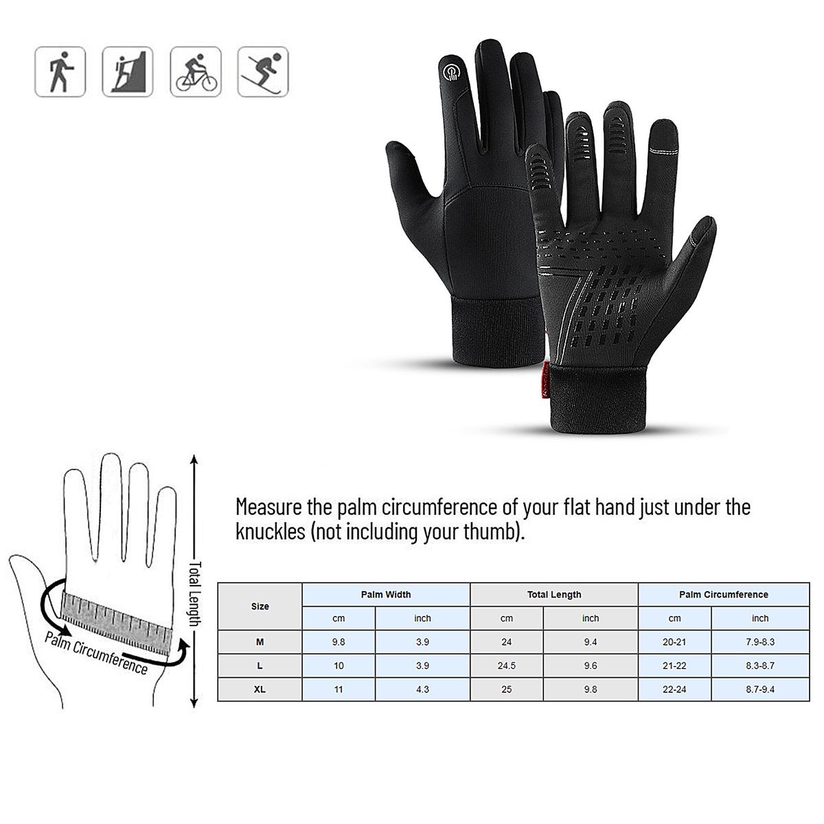 Winter Men Women Cycling Gloves Waterproof Windproof Fleece