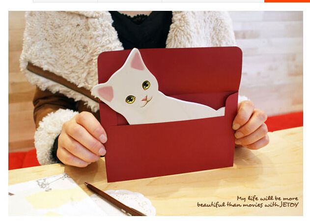 12pcs / Lot Korea. Jetoy Cute Cat Choo Card Three