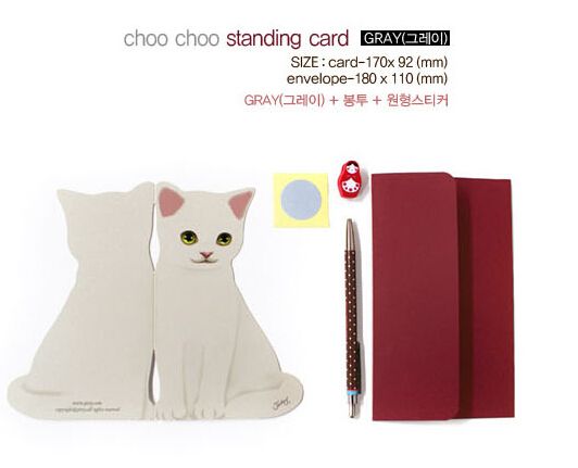 12pcs / Lot Korea. Jetoy Cute Cat Choo Card Three