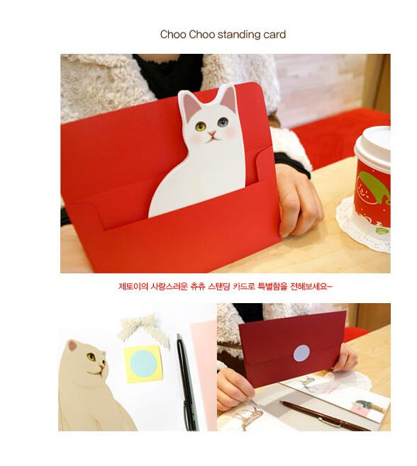 12pcs / Lot Korea. Jetoy Cute Cat Choo Card Three