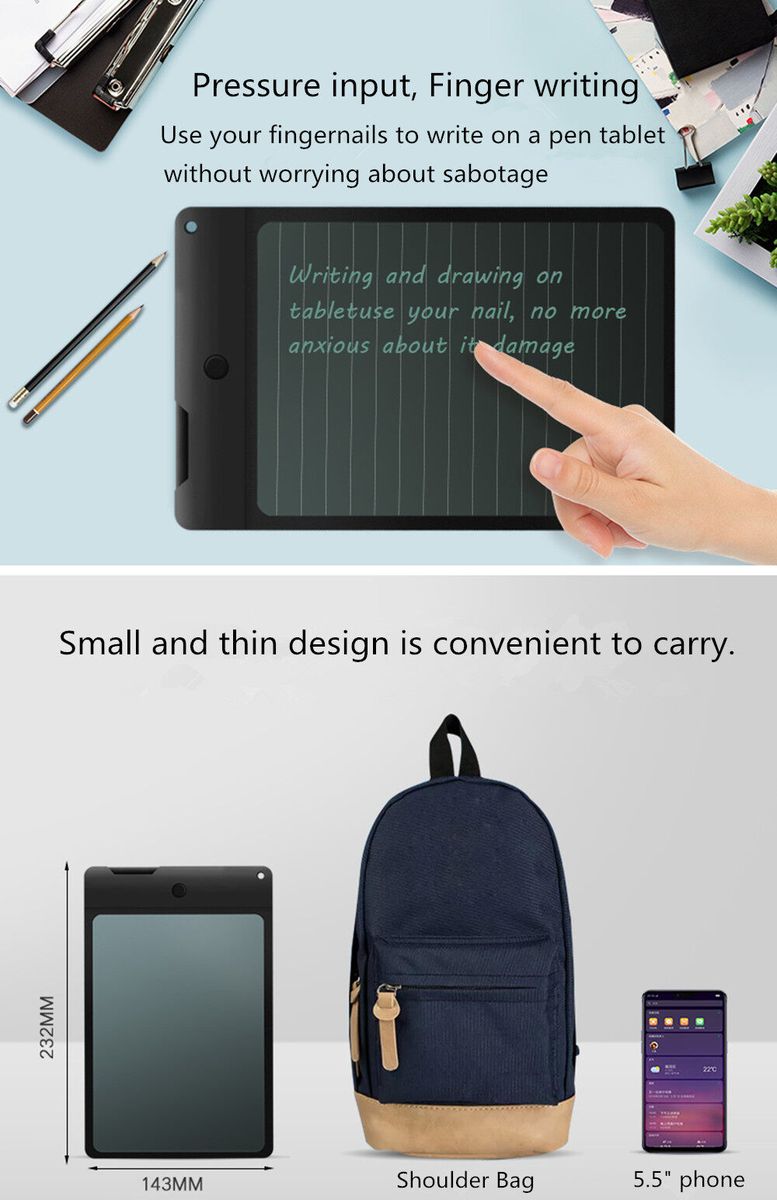 Ultra Thin 8.8 Inch Portable LCD Writing Tablet Digital Drawing Board Handwriting Pads With Pen