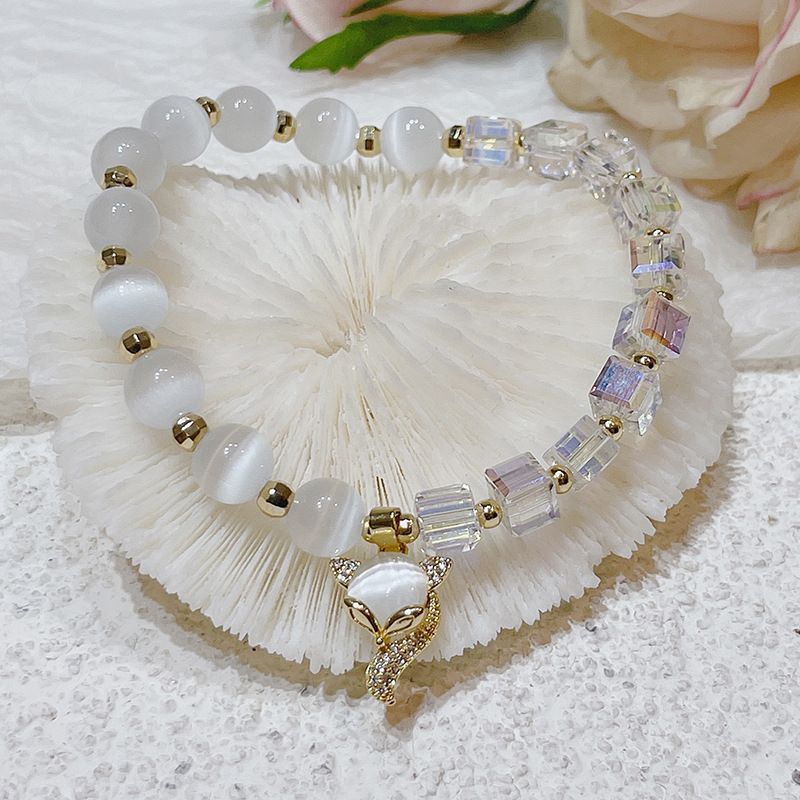 Cat/Fox/Moon/Mermaid Tail Lucky  Cat's Eye Stones Beaded Lets For Women Girls