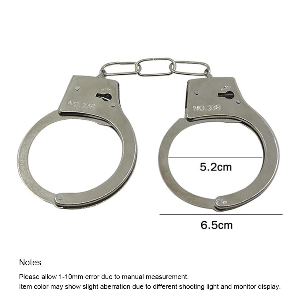 Metal Fake Handcuffs Kids Role Play Toy Hand Cuffs with 2 Keys Fun Stage or Costume Props Halloween Costume Accessories