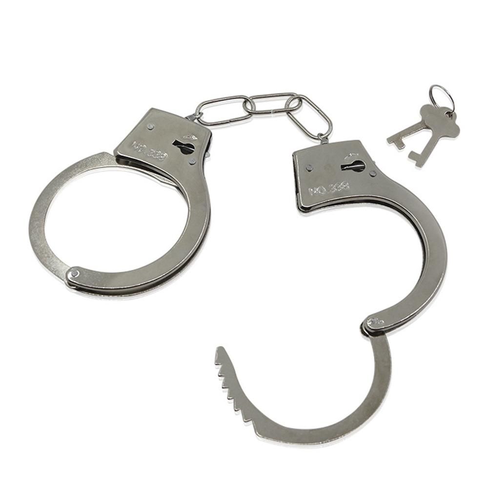 Metal Fake Handcuffs Kids Role Play Toy Hand Cuffs with 2 Keys Fun Stage or Costume Props Halloween Costume Accessories