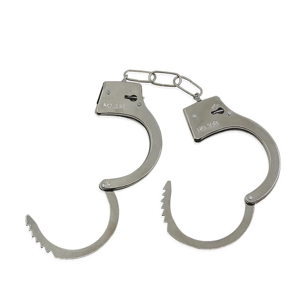 Metal Fake Handcuffs Kids Role Play Toy Hand Cuffs with 2 Keys Fun Stage or Costume Props Halloween Costume Accessories