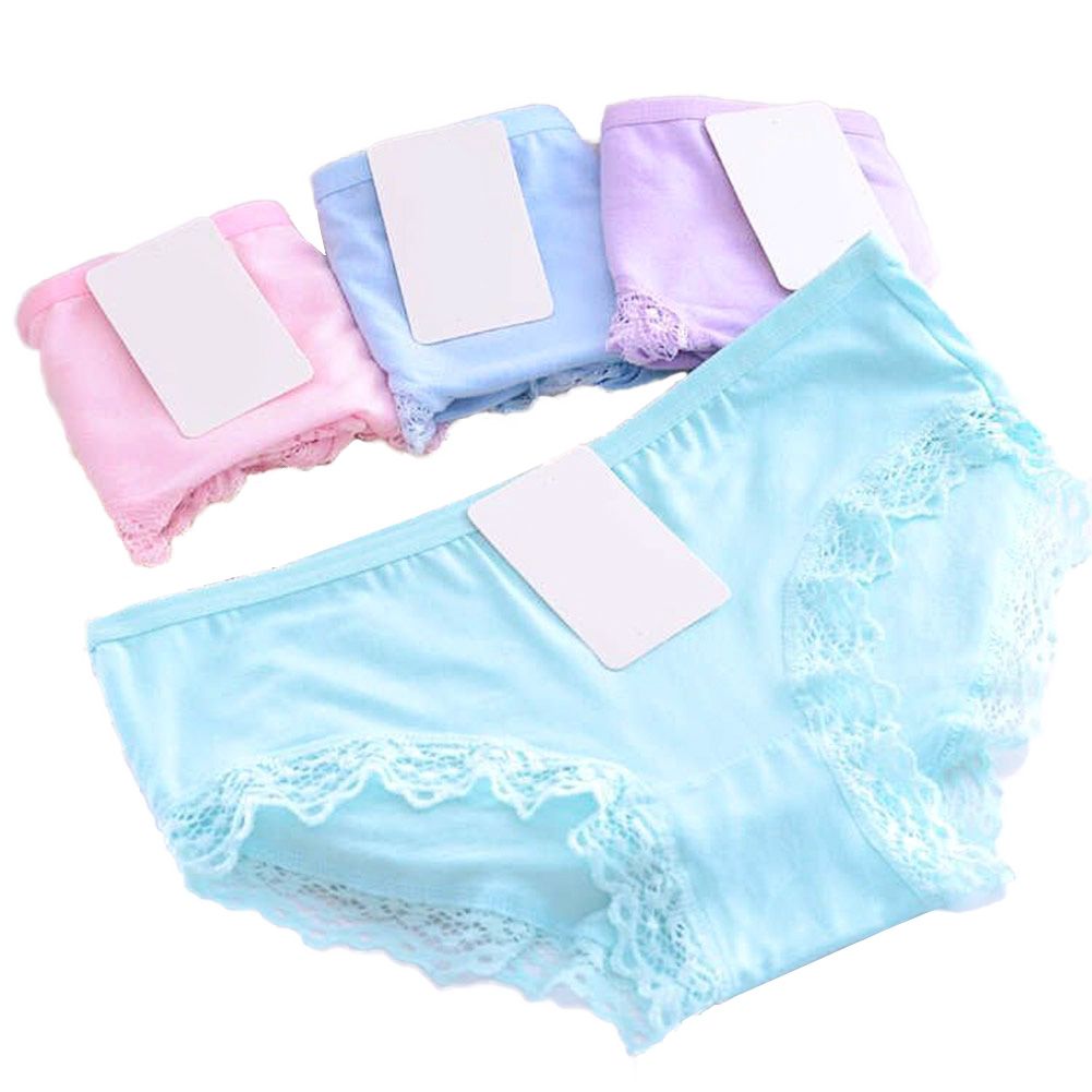 Women Fashion Mid Waist Elastic Solid Color Simple Breathable Modal Underwear