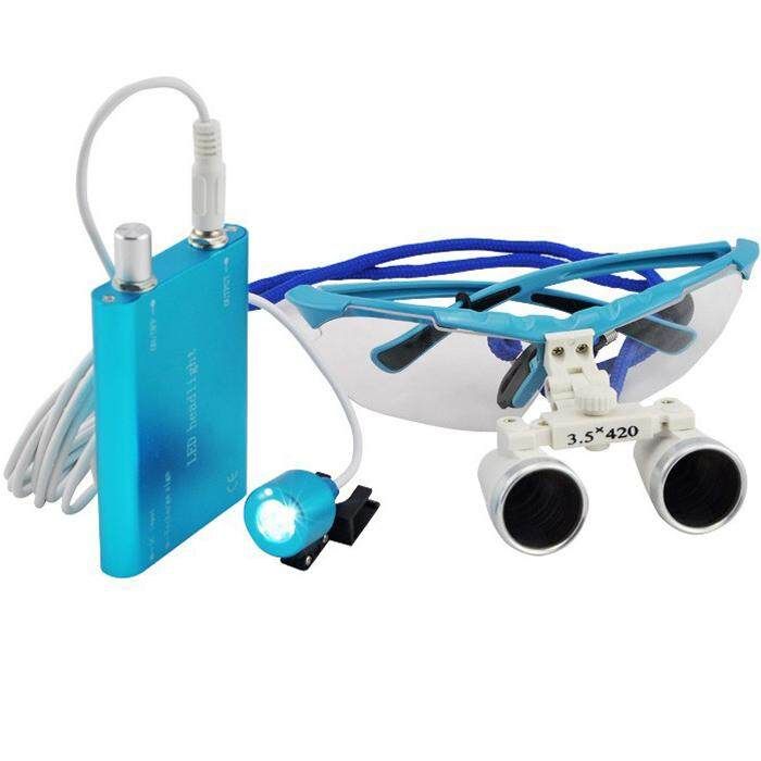 3.5x420mm Dental Surgical Loupe Magnifier Binocular Magnifier With LED Head Light Lamp Dental Loupes