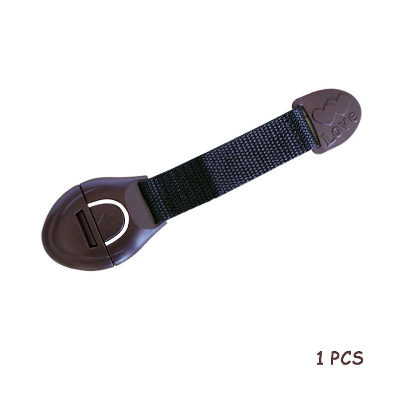 Door Drawers Refrigerator Toilet Safety Locks 1 PCS Brown