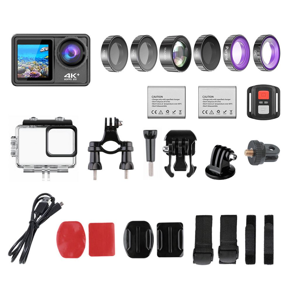 4K 24MP Dual Screen Sport Camera DV Camcorder 2.0 Inch