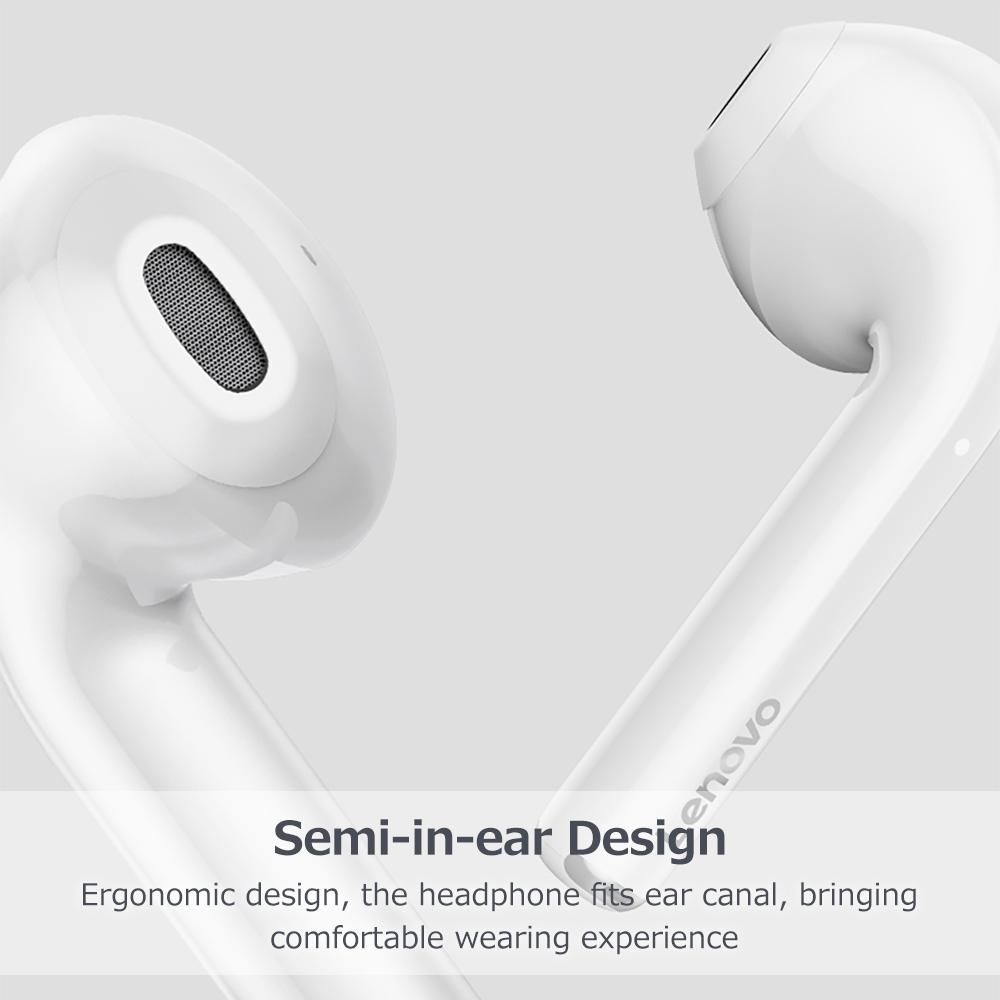 Lenovo thinkplus New Version LP2 True Wireless BT Headphone Semi-in-ear Sport Earbuds BT5.0 Chip 13mm Composite Unit White