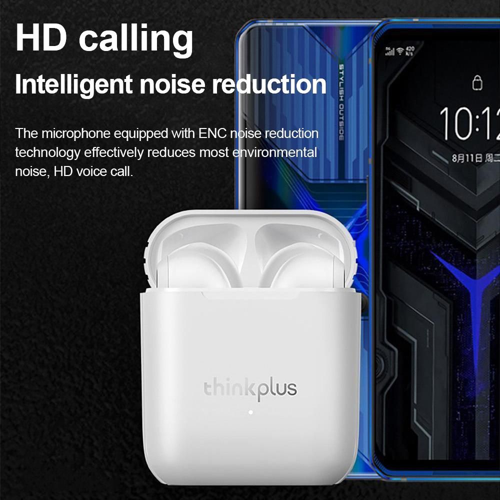 Lenovo thinkplus New Version LP2 True Wireless BT Headphone Semi-in-ear Sport Earbuds BT5.0 Chip 13mm Composite Unit White