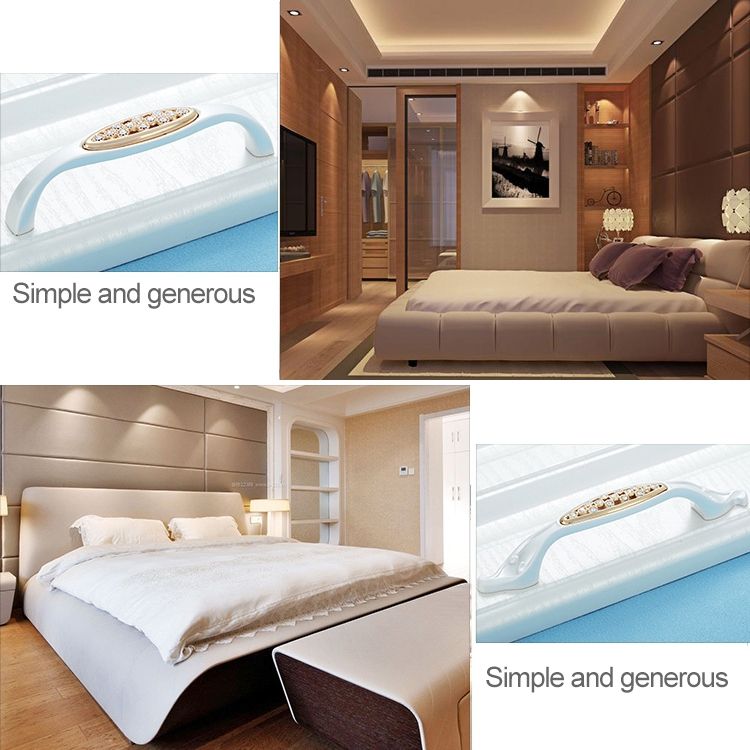 2 PCS Crystal Glass Drawer Cabinet Handle