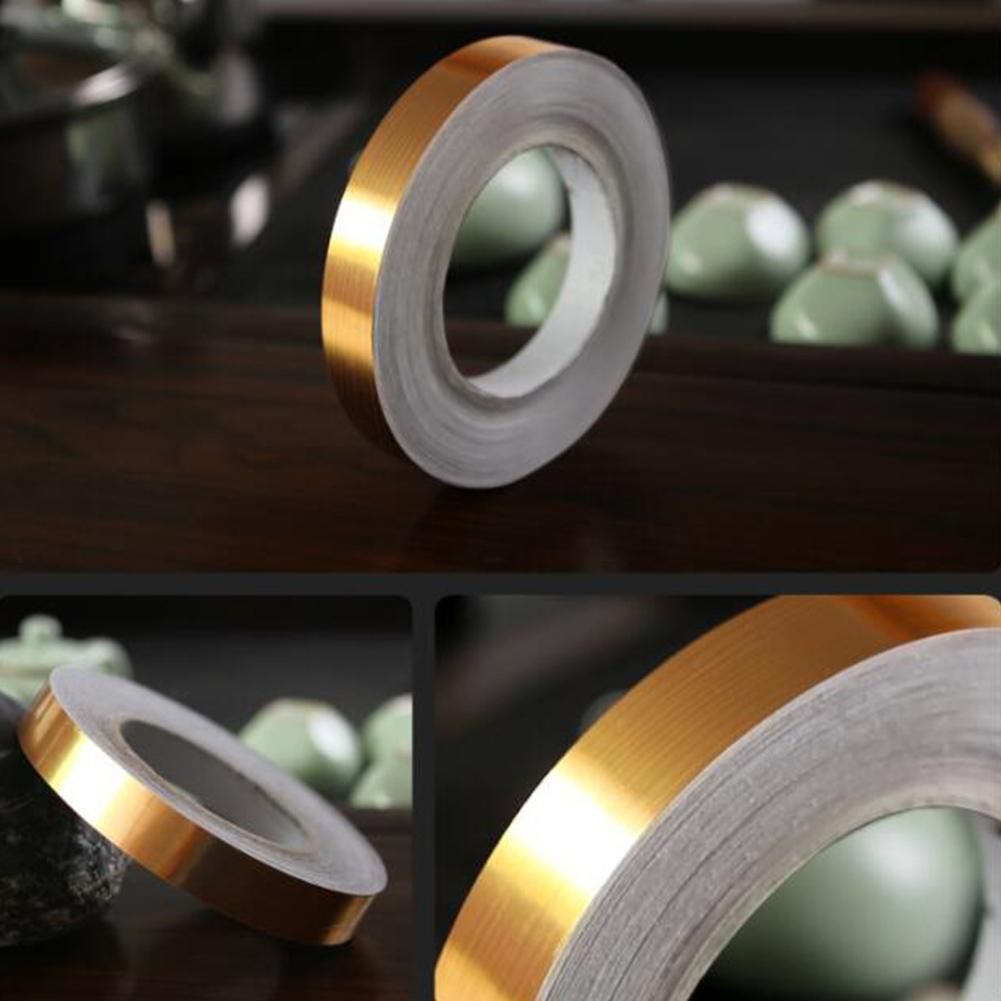 50M Gold Color Self Adhesive Waterproof Wall Tape Strip Floor Tile Beauty Seam Sticker Home Decoration
