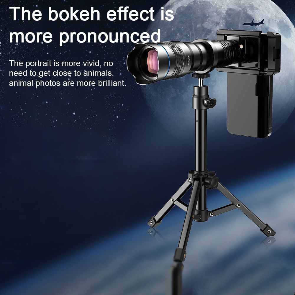 Portable Universal Clip-on Type External Telephoto Lens 36X