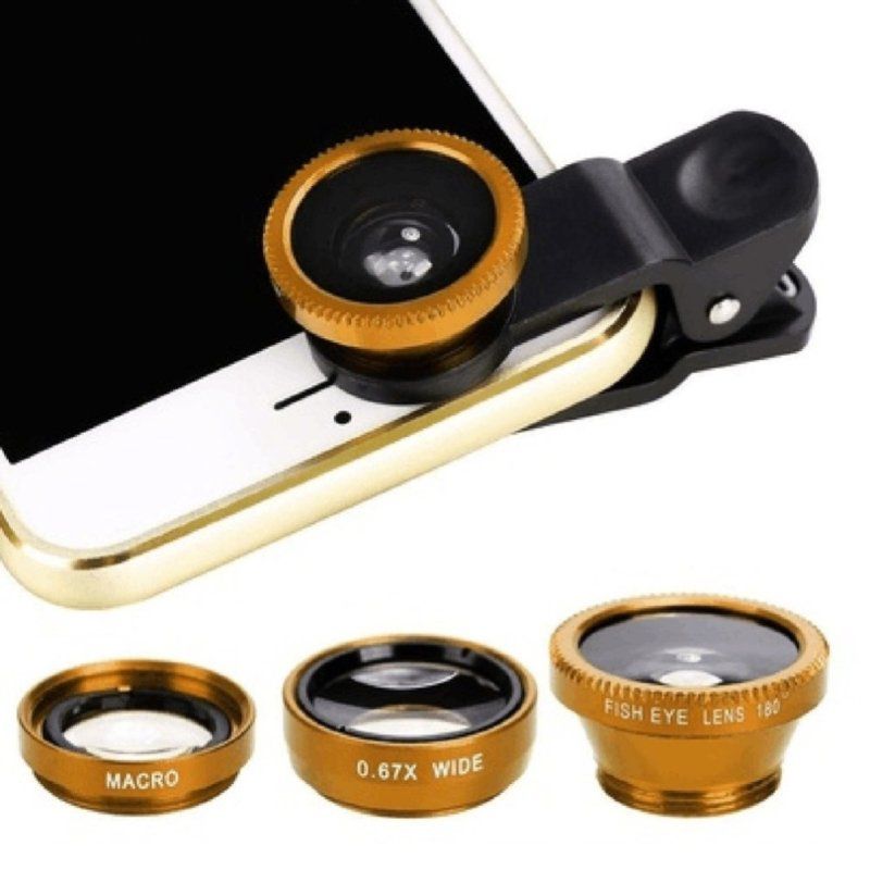 3 In 1 Mobile Phone Fish Eye Super Wide Angle Macro-Black