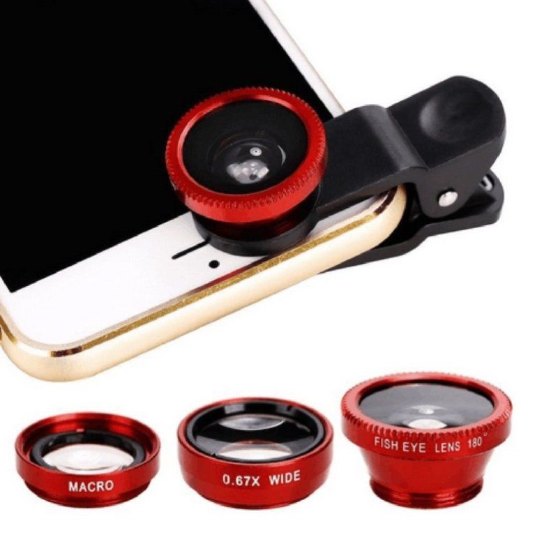 3 In 1 Mobile Phone Fish Eye Super Wide Angle Macro-Black