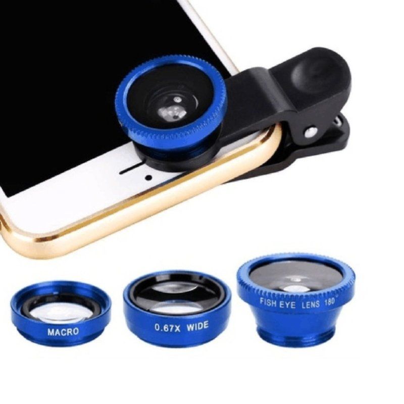 3 In 1 Mobile Phone Fish Eye Super Wide Angle Macro-Black